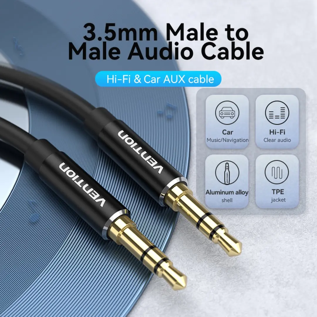 Vention BAXBD Audiokabel 3,5mm - 0,5m - Zwart