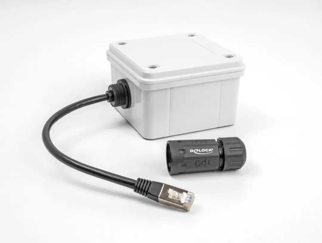 Delock RJ45 Cat.6A M20 IP68 Kabel 25cm - Zwart