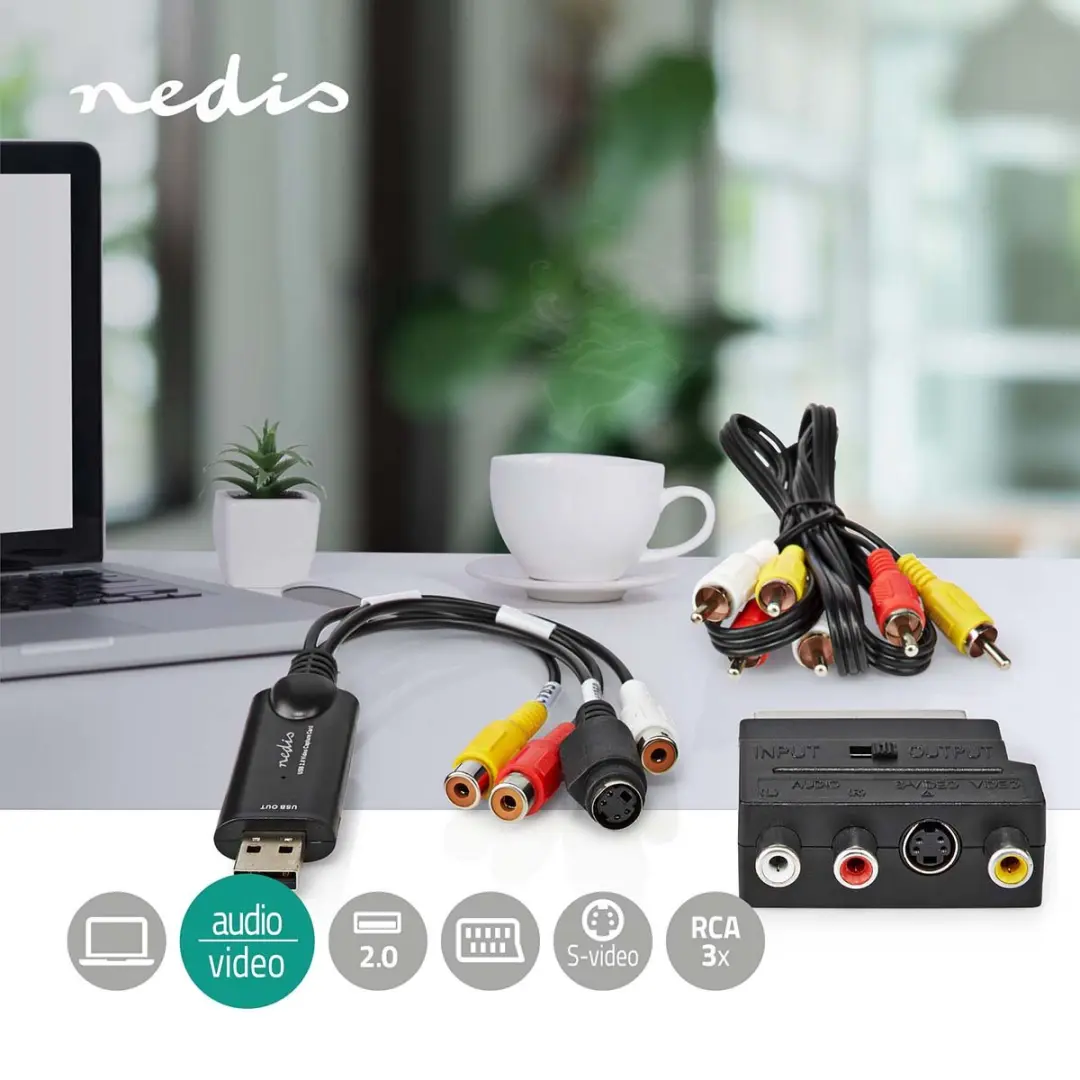 Nedis VGRRU101BK Videograbber - USB 2.0 - 480p - Zwart