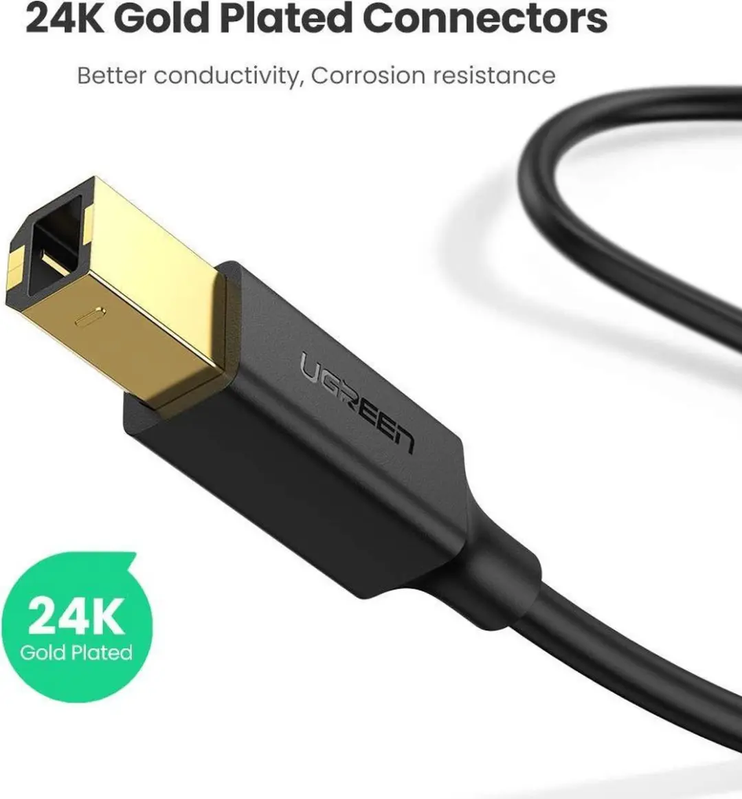 UGREEN USB-A naar USB-B Printerkabel 1,5m - Zwart