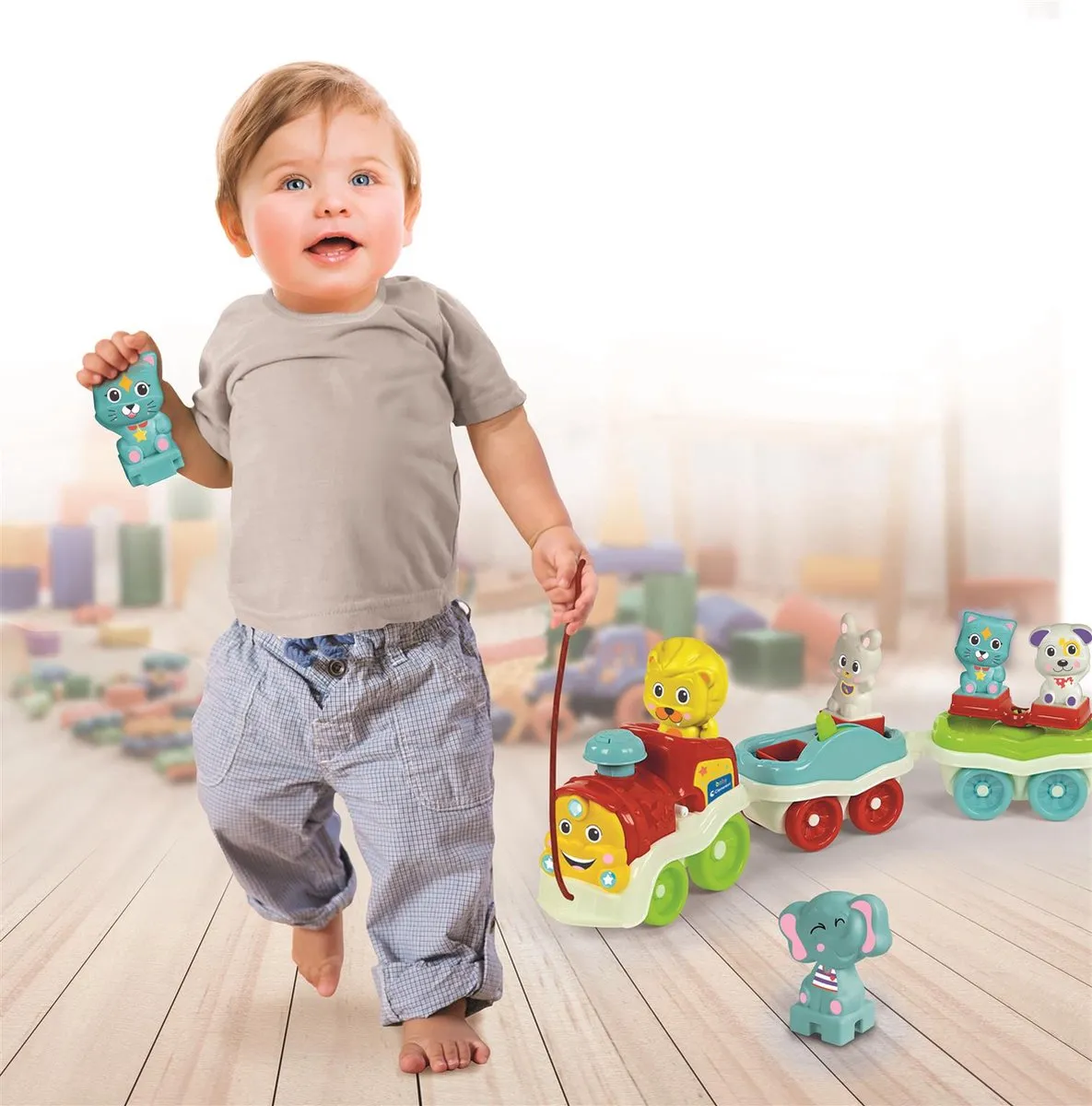 Clementoni 3-in-1 Dierentrein - 5 Dieren - Multicolor