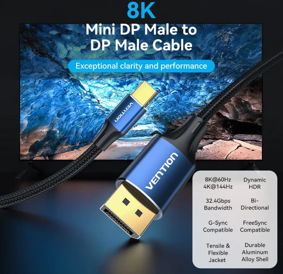 Vention HCFLH DisplayPort Kabel 2m - Mini DisplayPort - Zwart