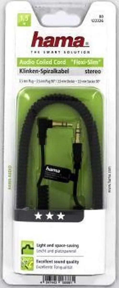 Hama Audiokabel Flexi Slim 3,5mm Jack 1,5m - Zwart