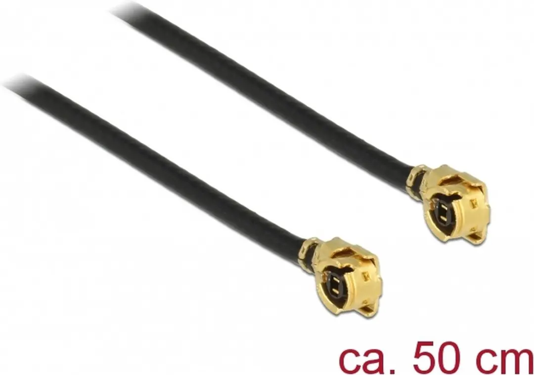 Delock MHF I (v) Kabel Micro Coax 50 Ohm - 0,50m - Zwart