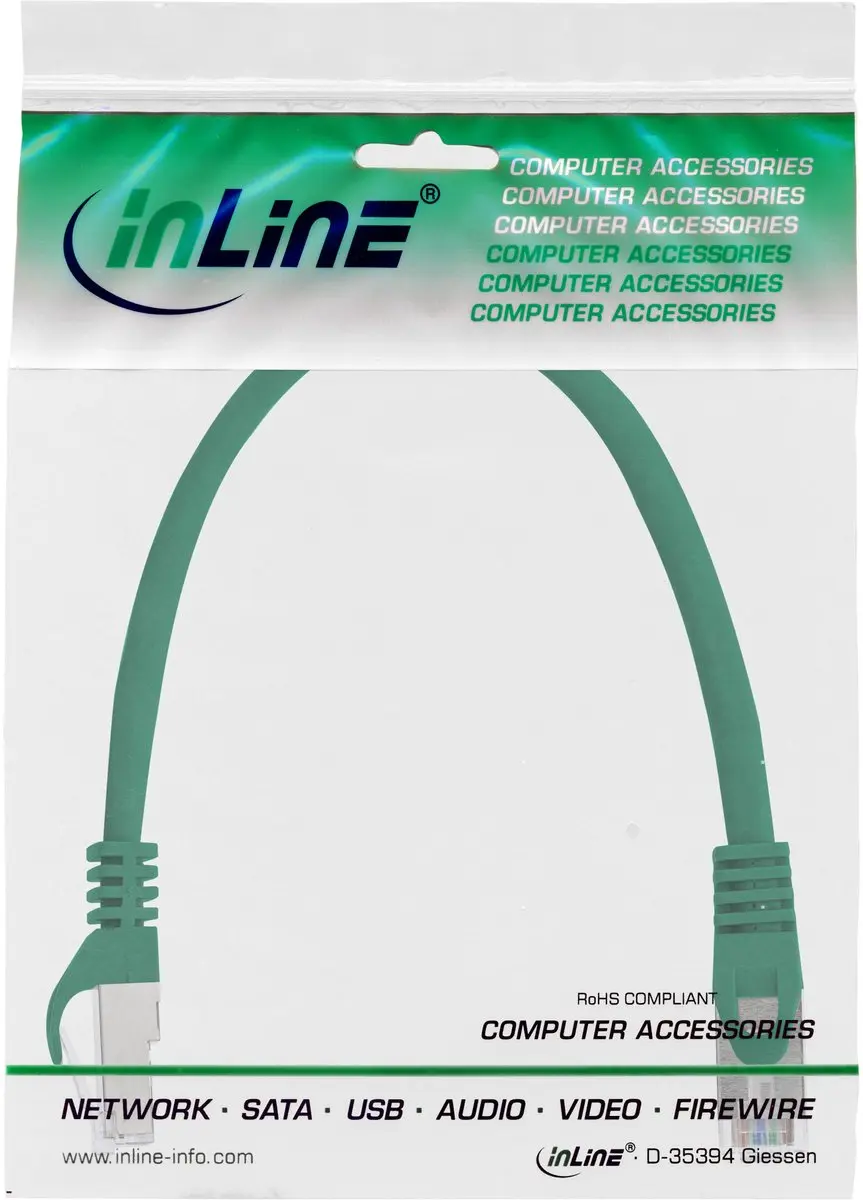 InLine Patchkabel F/UTP Cat.5e Groen 0,3m
