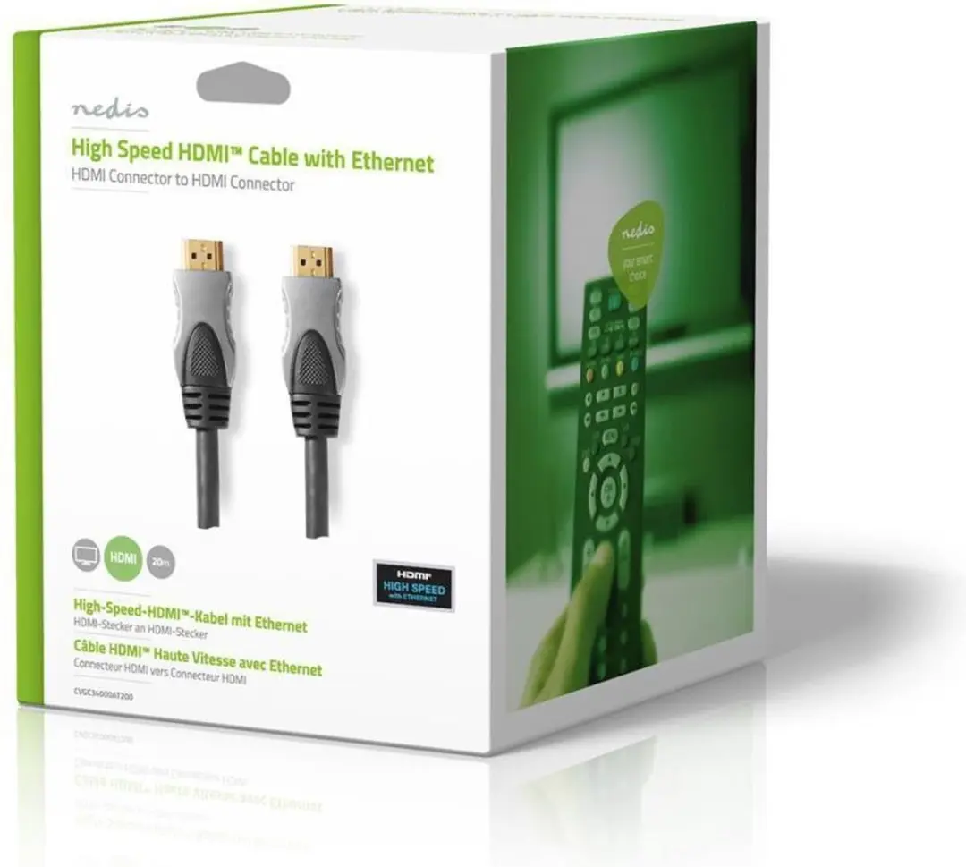 Nedis HDMI-Kabel CVGC34000AT200 4K@30Hz - 20m - Antraciet - afbeelding 6 van 6
