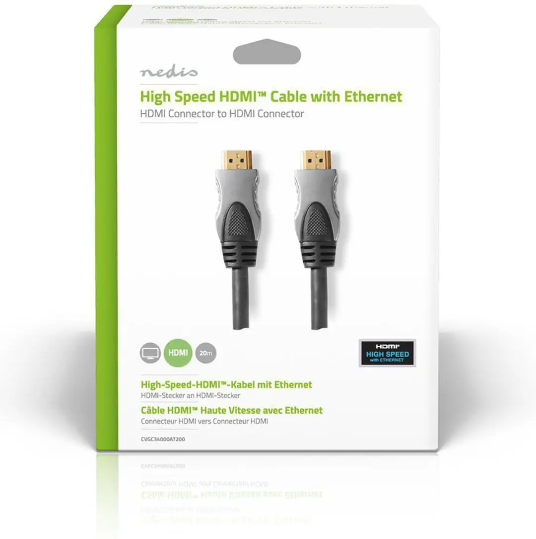 Nedis HDMI-Kabel CVGC34000AT200 4K@30Hz - 20m - Antraciet
