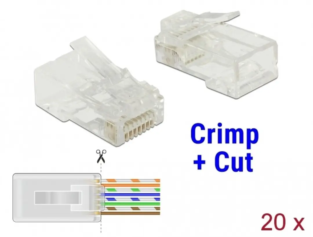 Delock RJ45 Cat.6 Crimp+Cut Plug