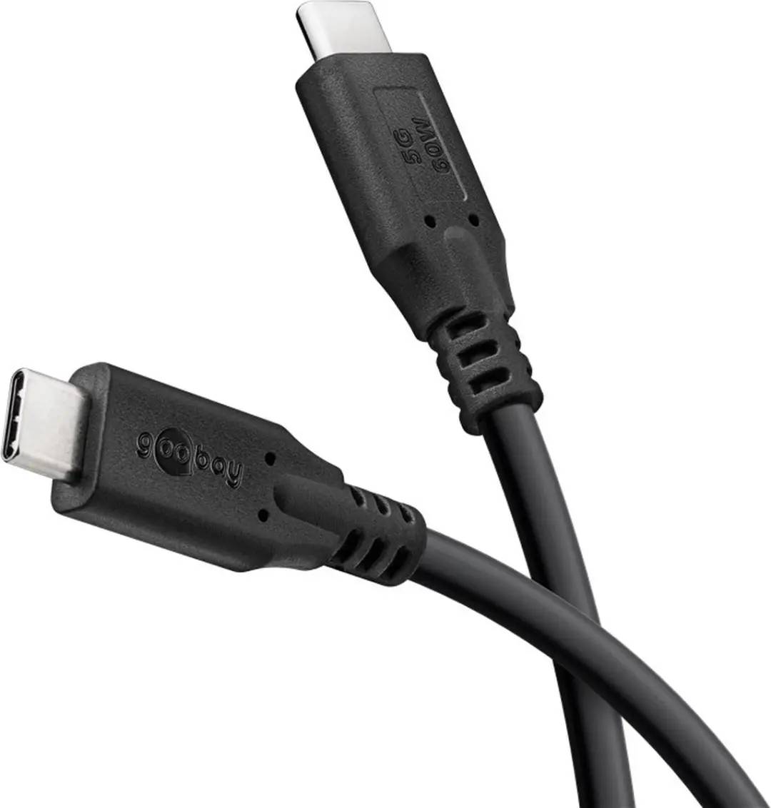 Goobay USB-C Kabel 5Gbps PD 60W - 1m - Zwart