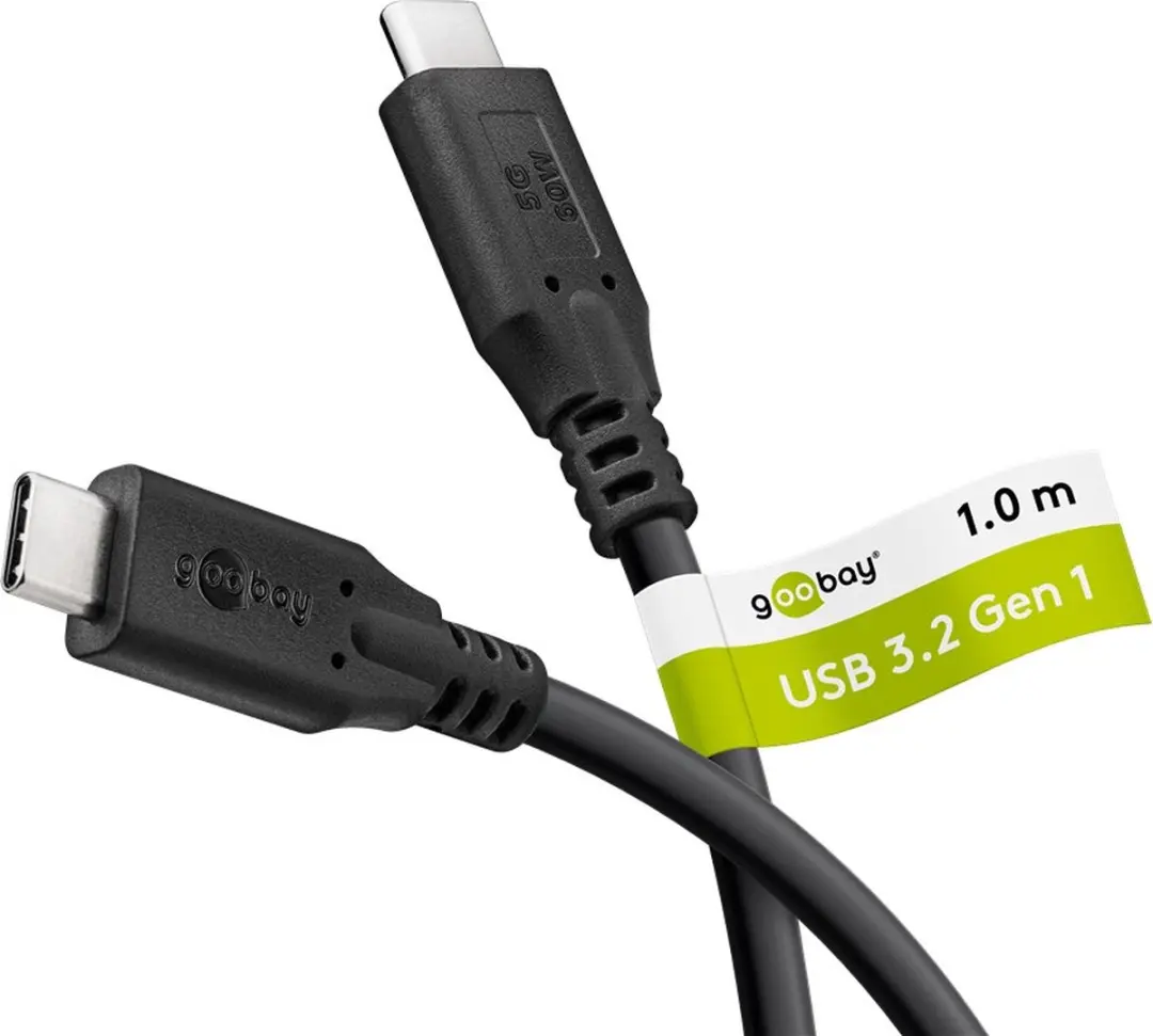Goobay USB-C Kabel 5Gbps PD 60W - 1m - Zwart