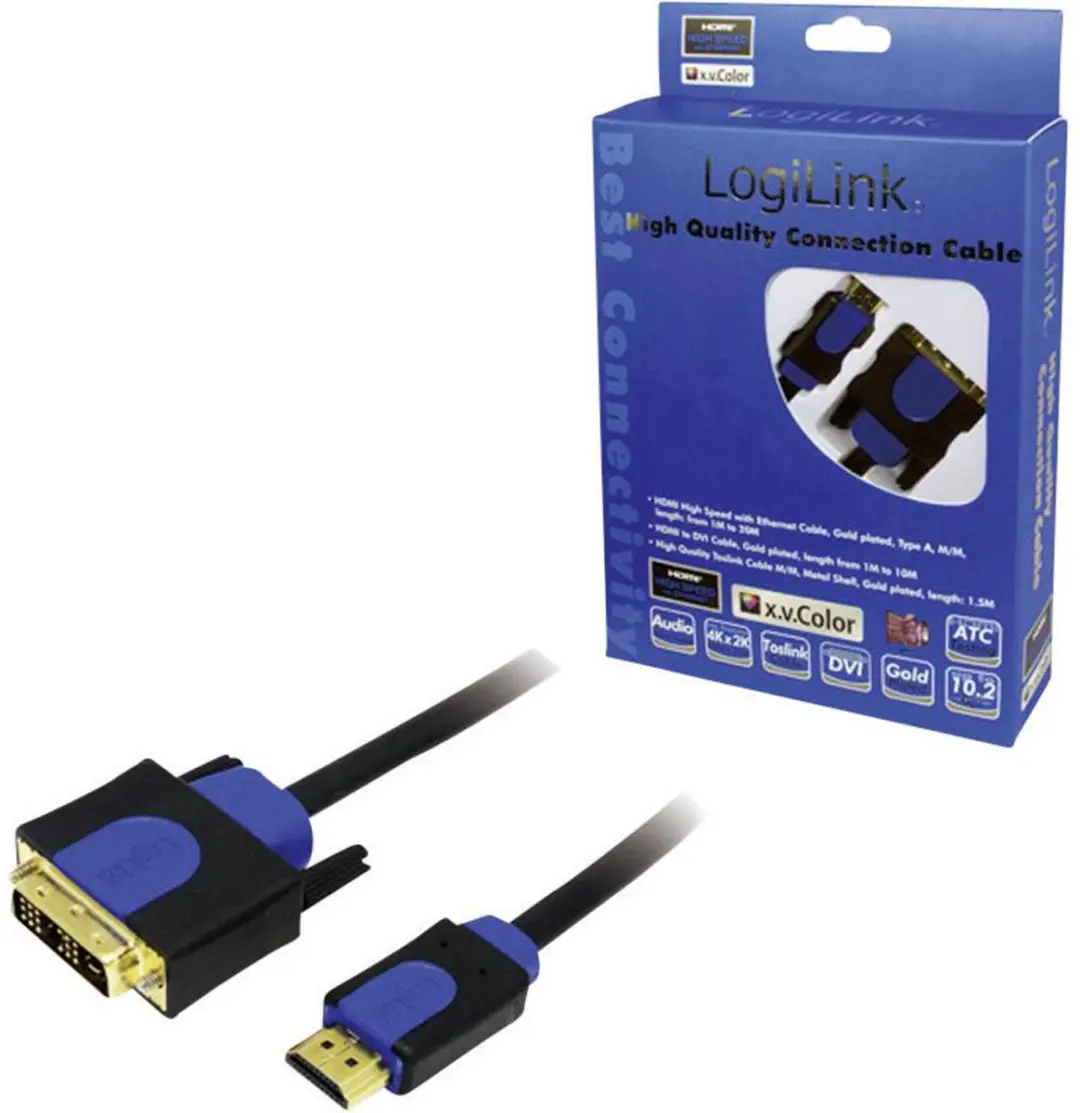 Logilink CHB3103 DVI-D naar HDMI Adapterkabel 3m - Zwart