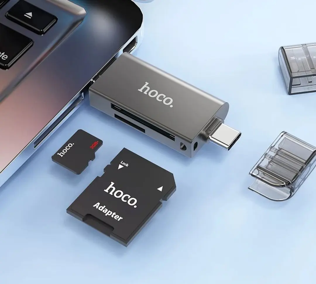 Hoco HB39 USB-C 3.0 Kaartlezer - Grijs
