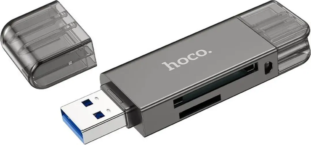 Hoco HB39 USB-C 3.0 Kaartlezer - Grijs