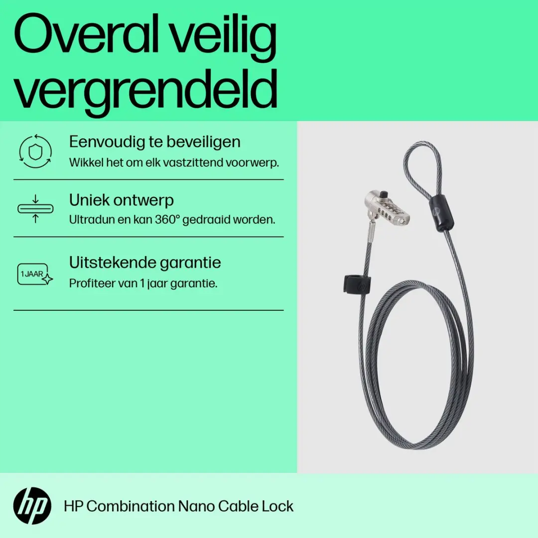 HP Laptopslot Cijferslot 1.83 m Nano Combination Lock
