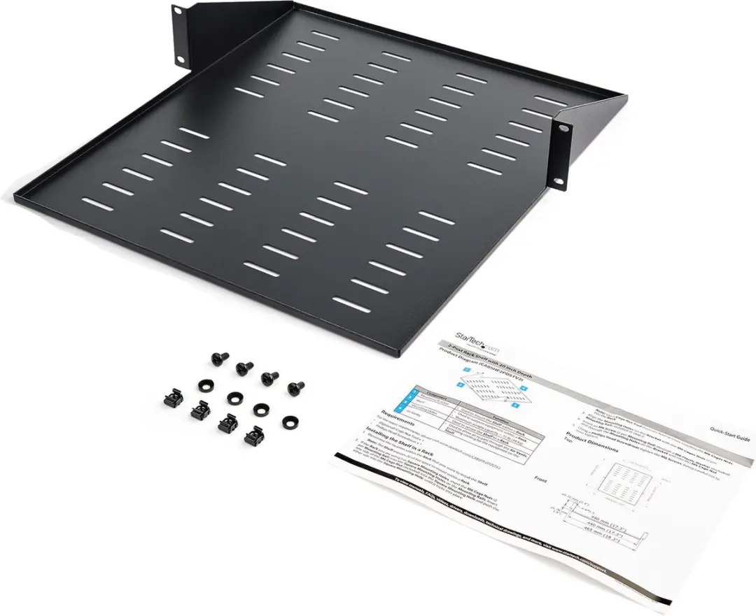 Startech CABSHF2POSTV2 Serverrek Legplank - Center Mount - Zwart