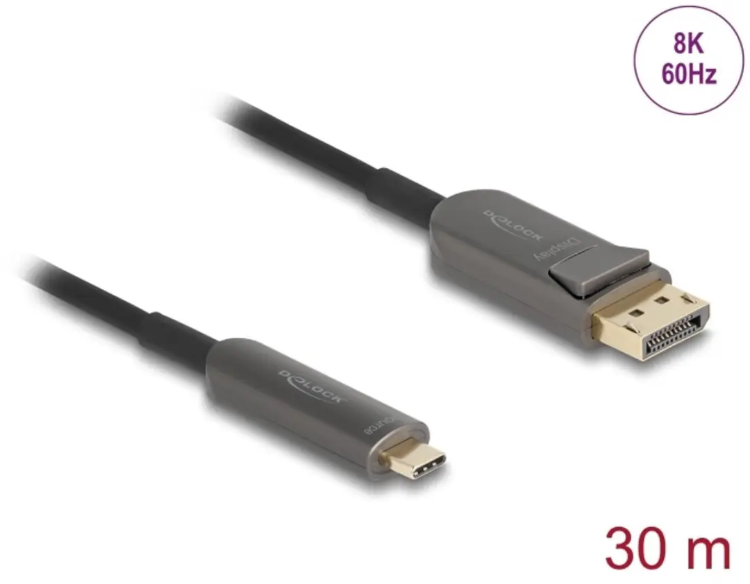 Delock USB Type-C naar DisplayPort 8K 60Hz Kabel 30m