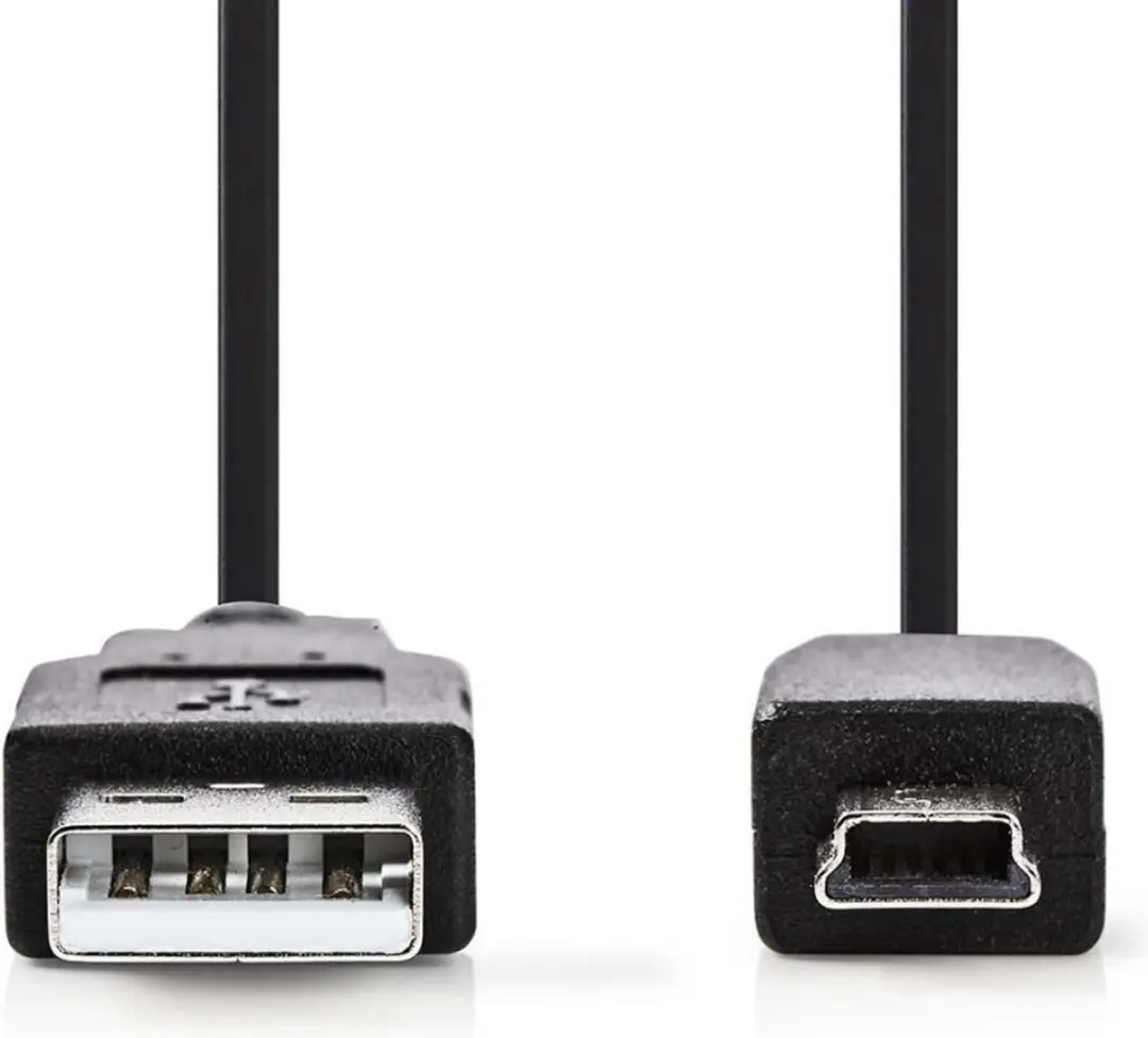 Nedis USB 2.0 A naar Mini-B Kabel 2m - Zwart