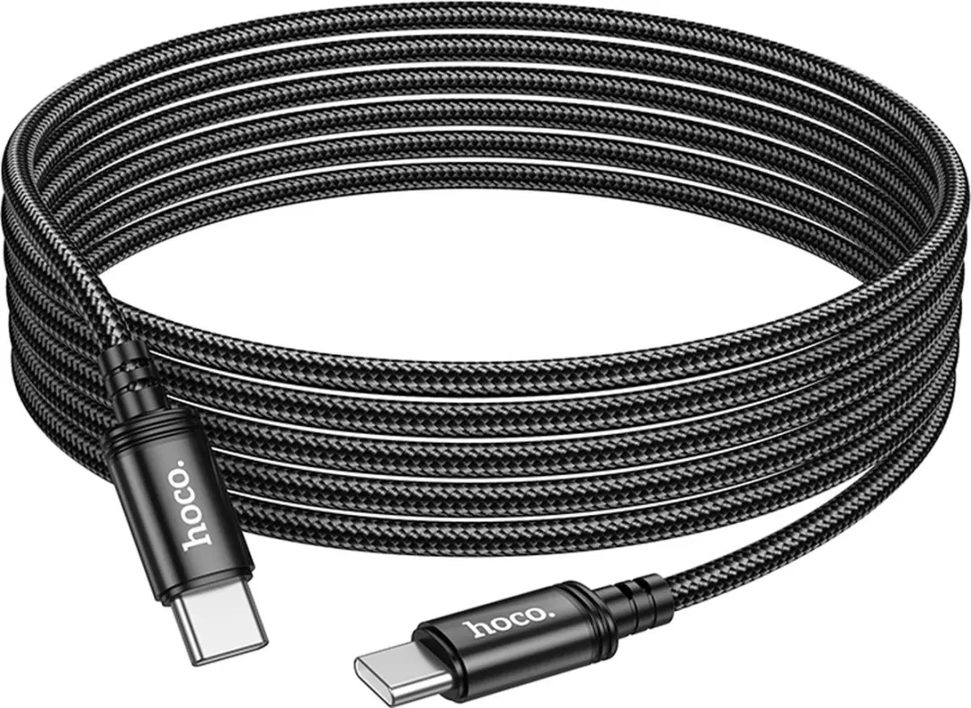 Hoco X91 Type-C Gevlochten Kabel 3m 60W - Zwart