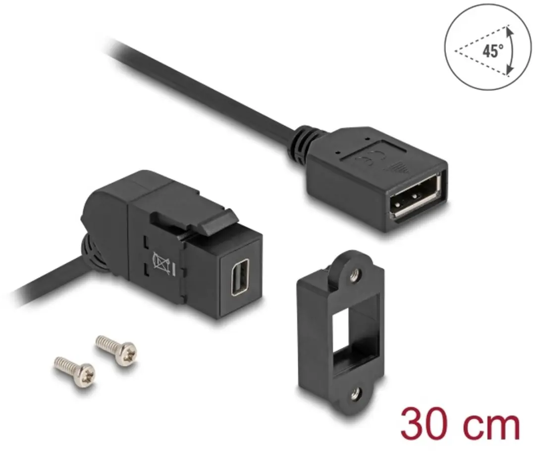 Delock Keystone Module Mini DisplayPort naar DisplayPort 45°