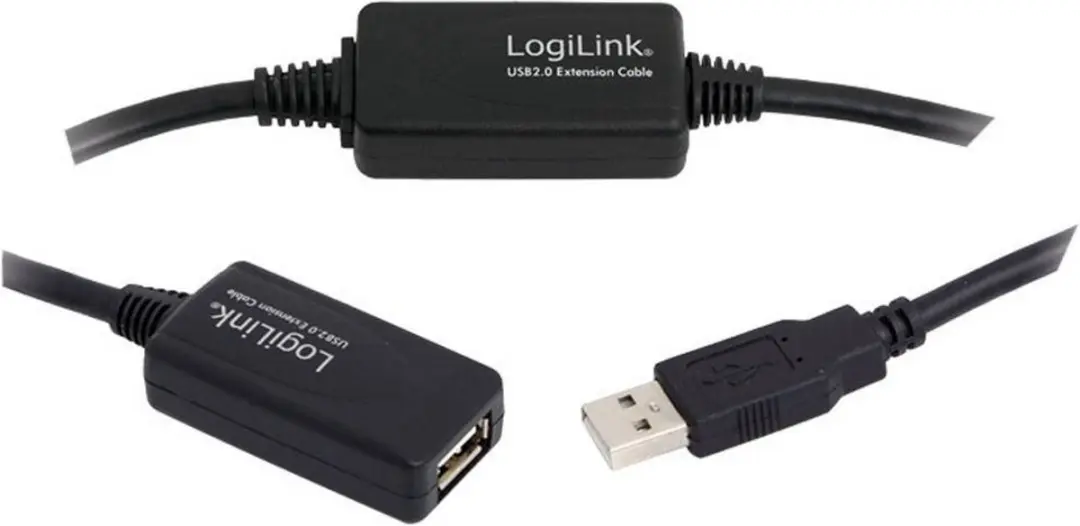 Logilink USB 2.0 USB-A Kabel UA0147 - 25m - Zwart