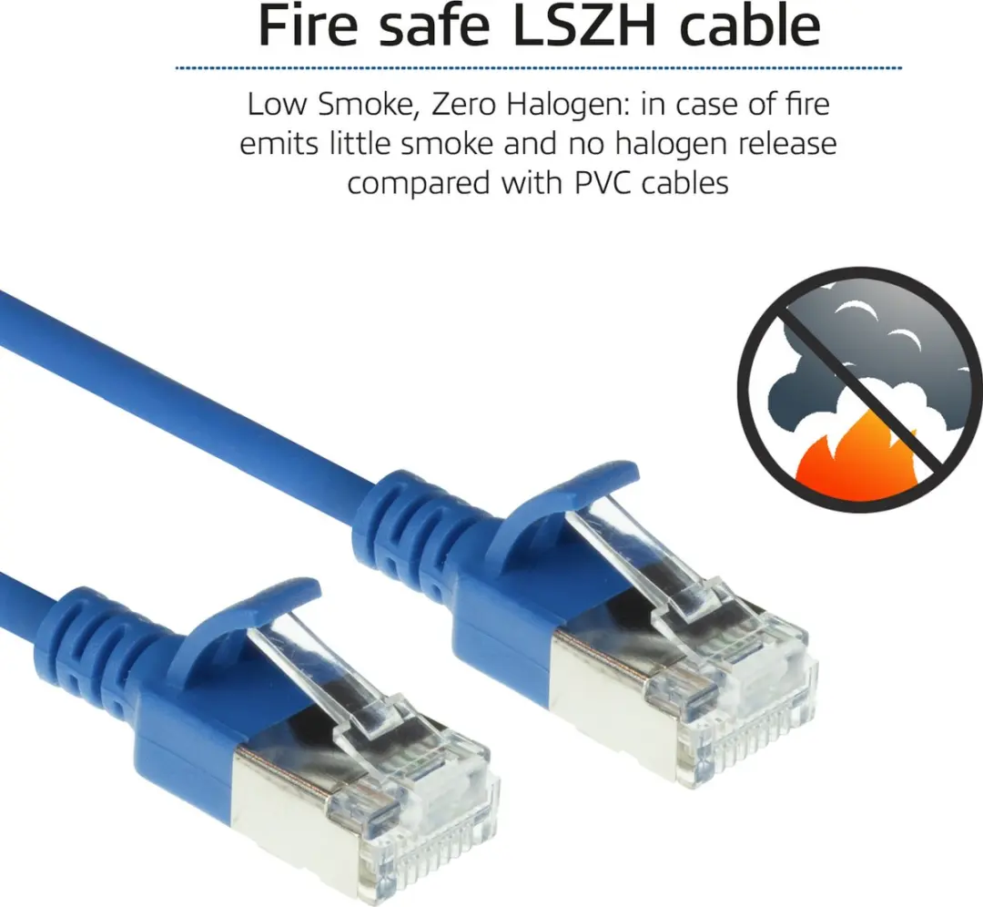 ACT Blauwe LSZH U/FTP CAT6A Patchkabel 2m - Snagless RJ45