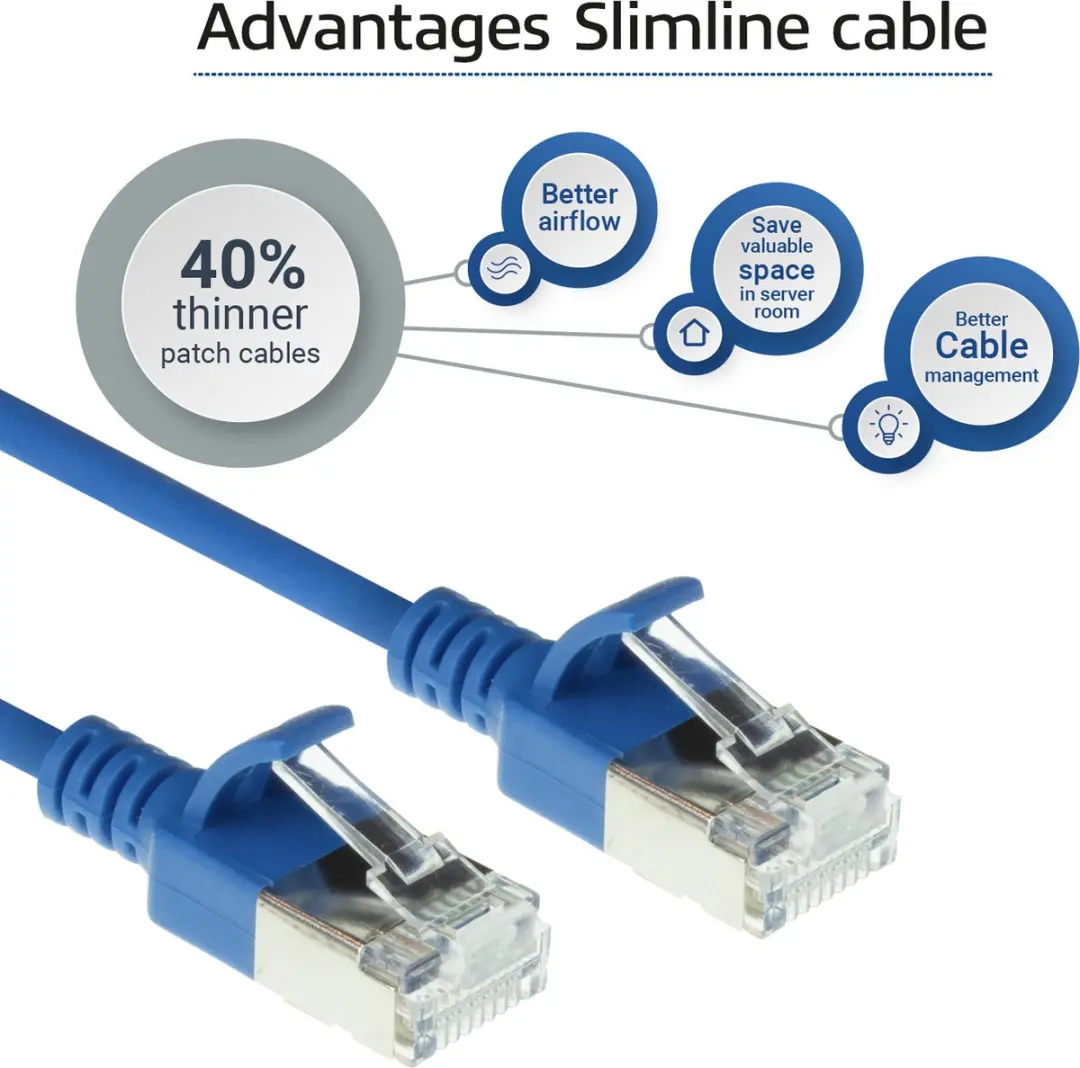 ACT Blauwe LSZH U/FTP CAT6A Patchkabel 2m - Snagless RJ45 - afbeelding 6 van 6