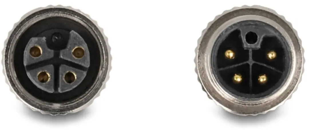 Delock M12 L-coded Kabel 4-pins Mannelijk 90° - Vrouwelijk Recht - 1m - Zwart