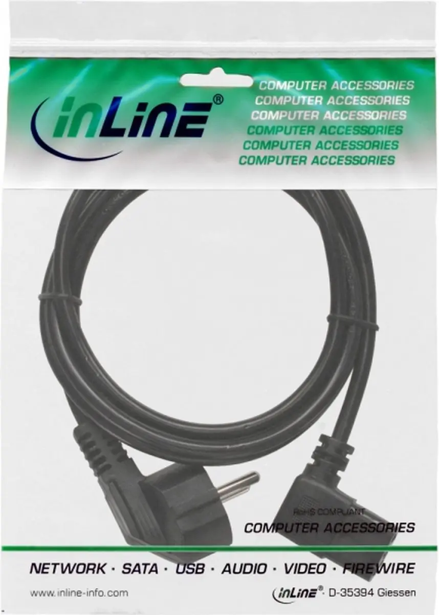 InLine 4043718012701 C13-stekkerkabel 1,8m - Zwart