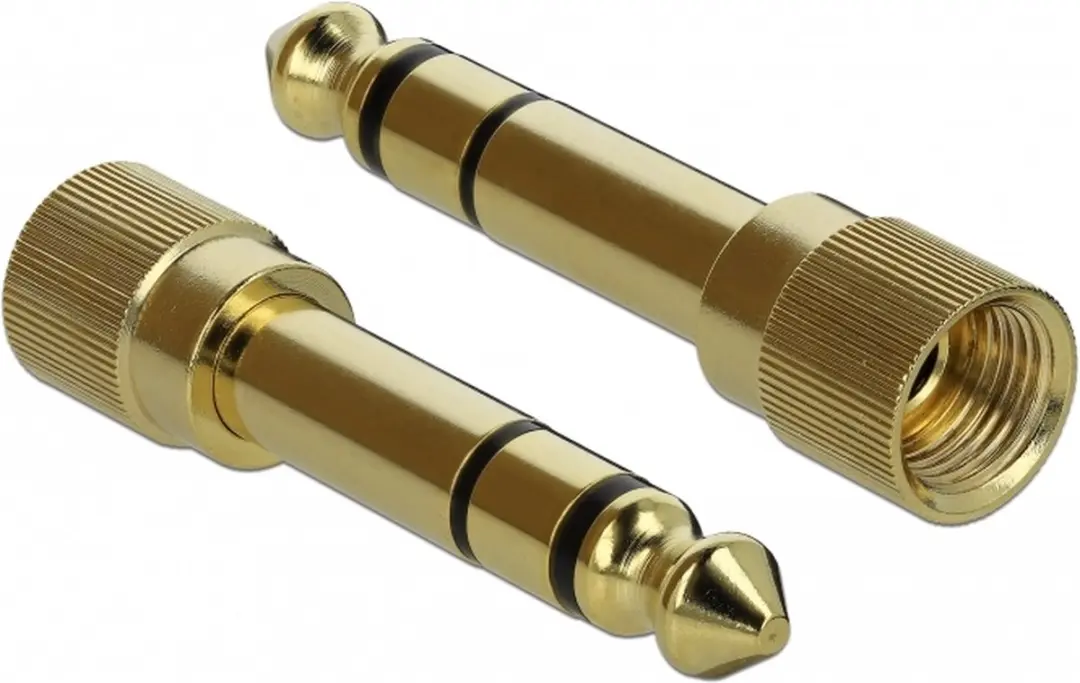 Delock 3,5mm Jack Verlengkabel 1m - 6,35mm Adapter - Zwart