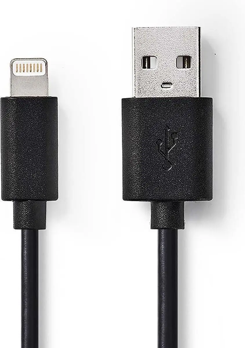 Nedis Lightning Kabel USB-A 1m - Apple 8-Pins - 480 Mbps - Zwart