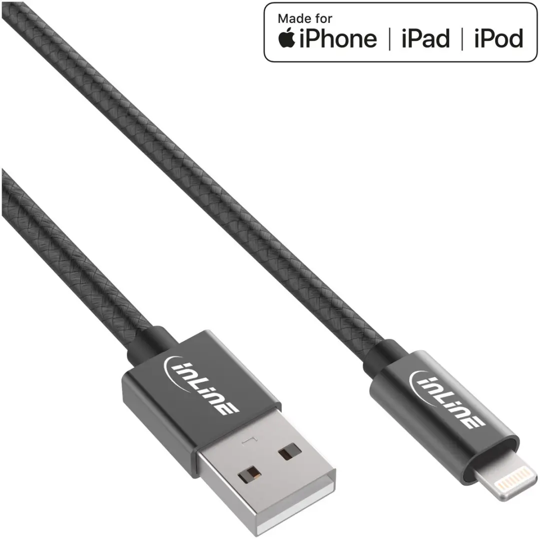 InLine Lightning naar USB kabel