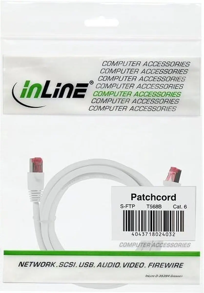 InLine Patchkabel S/FTP Cat.6 CCA 10m - Wit