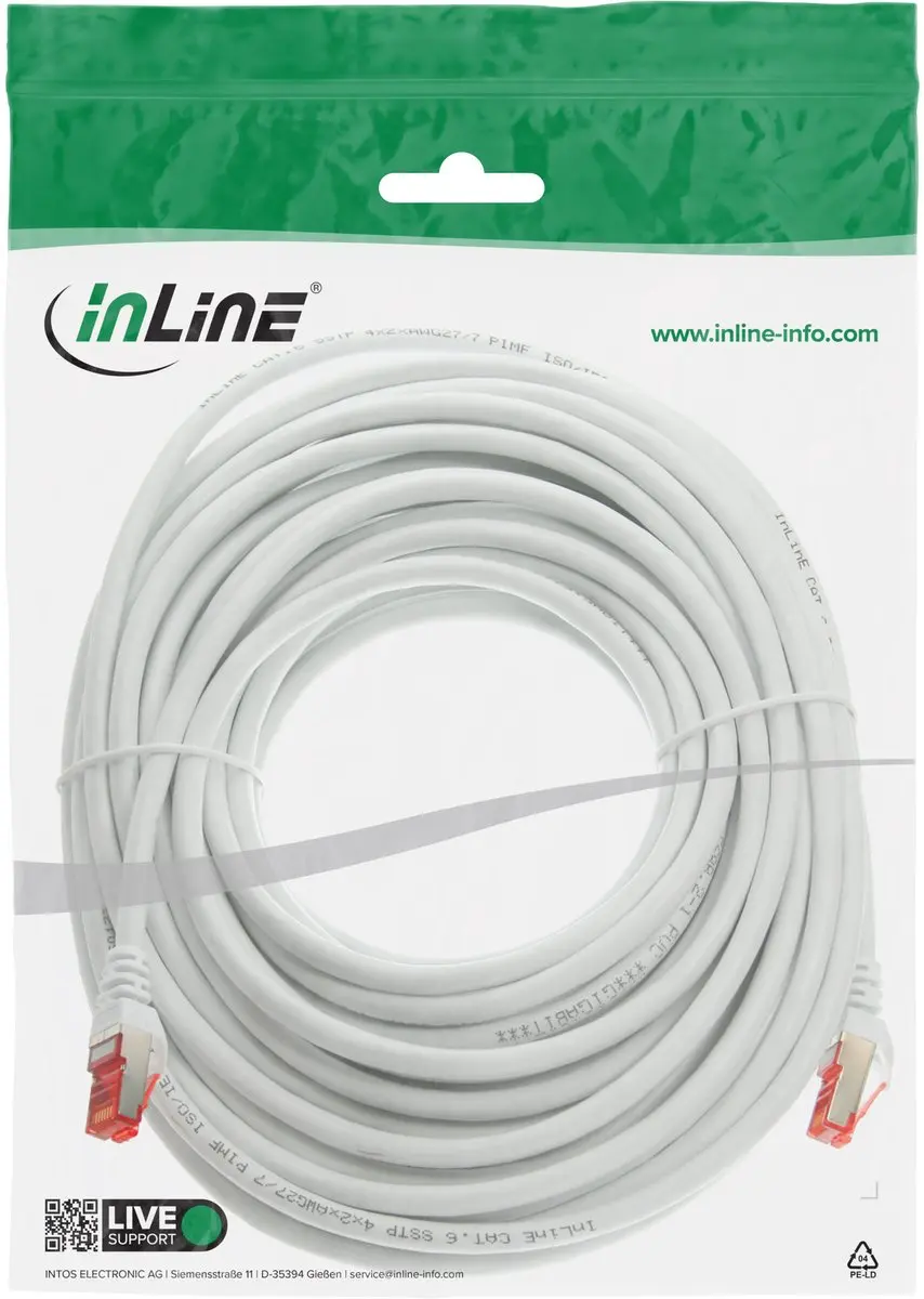 InLine Patchkabel S/FTP Cat.6 CCA 10m - Wit