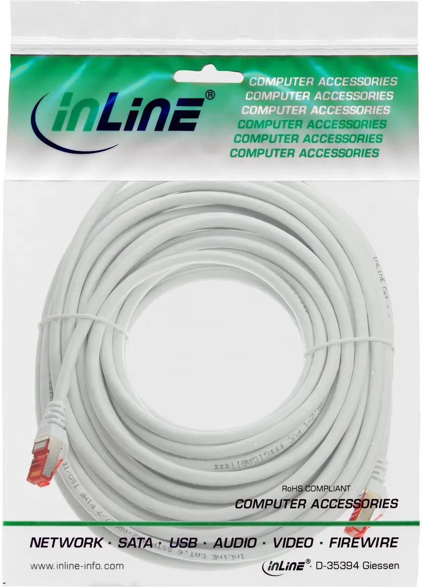 InLine Patchkabel S/FTP Cat.6 CCA 10m - Wit