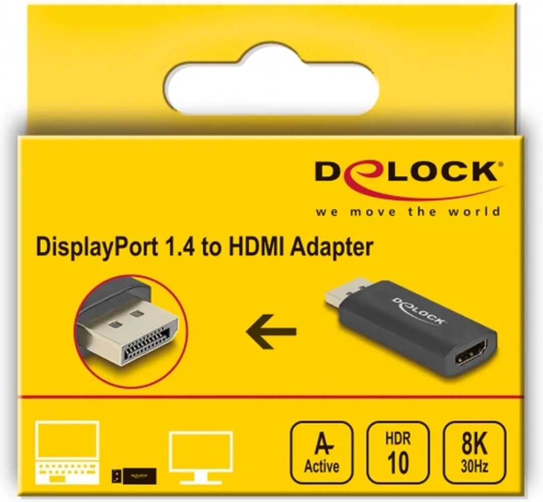 Delock Active DisplayPort 1.4 naar HDMI Adapter 8K - Zwart