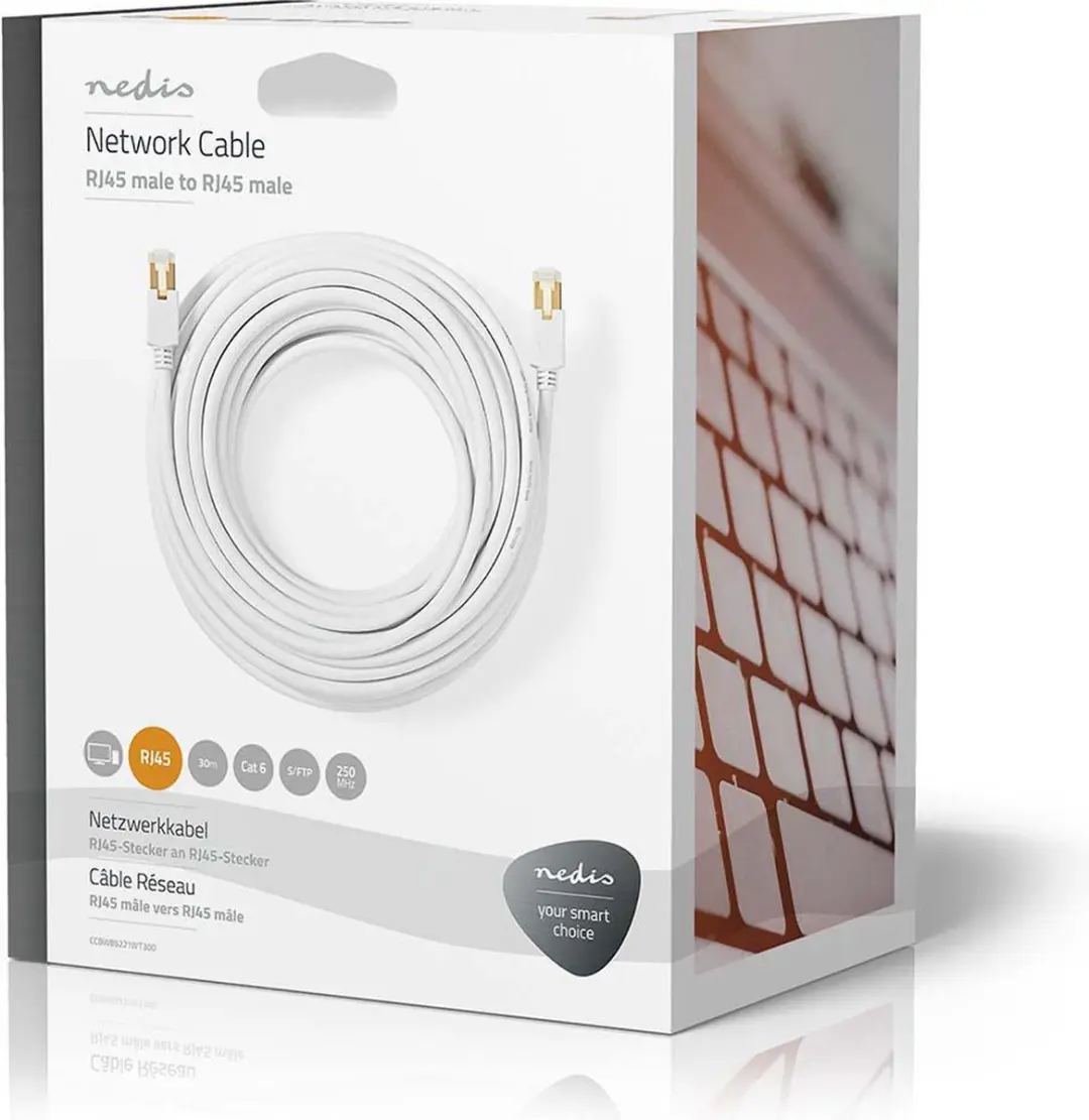 Nedis CAT6 Netwerkkabel RJ45 Male - 30m - Wit