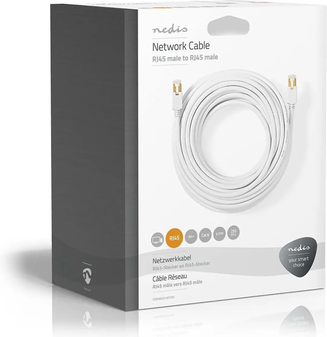Nedis CAT6 Netwerkkabel RJ45 Male - 30m - Wit