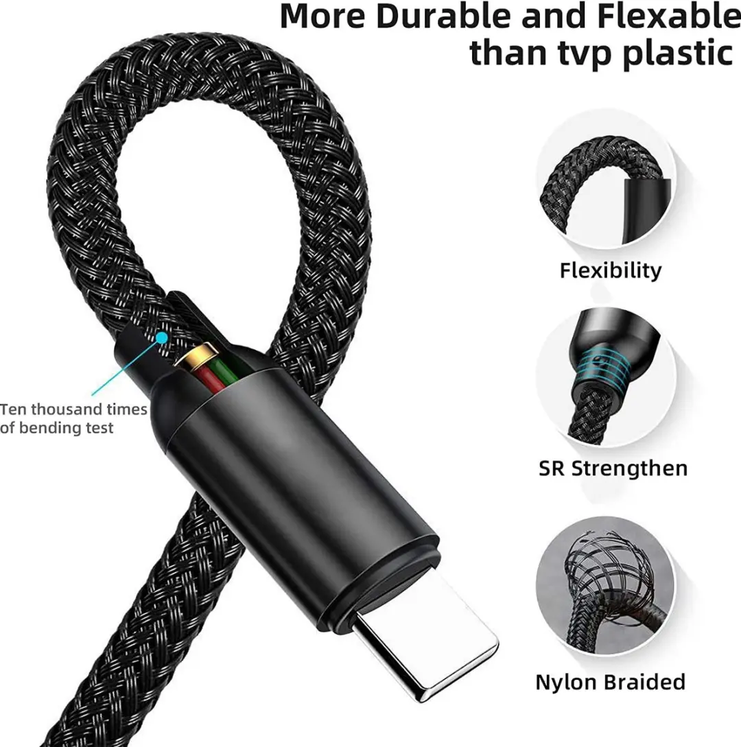 NÖRDIC SURF-105 USB-C Oplaadkabel 45W - 1m - Zwart