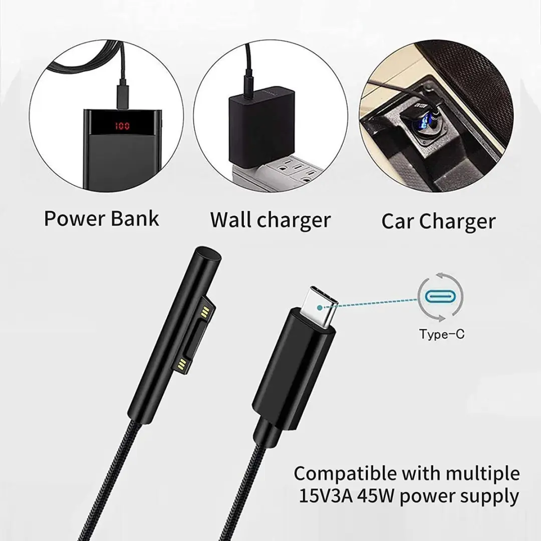 NÖRDIC SURF-105 USB-C Oplaadkabel 45W - 1m - Zwart - afbeelding 6 van 6