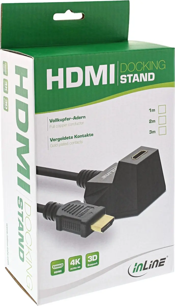 InLine HDMI Verlengkabel 2.0 1m - Zwart