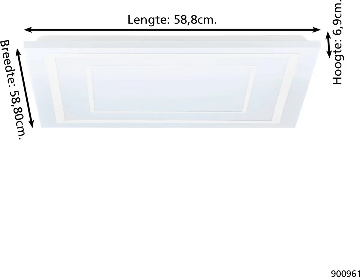 Eglo Albarca Plafondlamp LED 58,8cm - Wit - Dimbaar - afbeelding 6 van 6