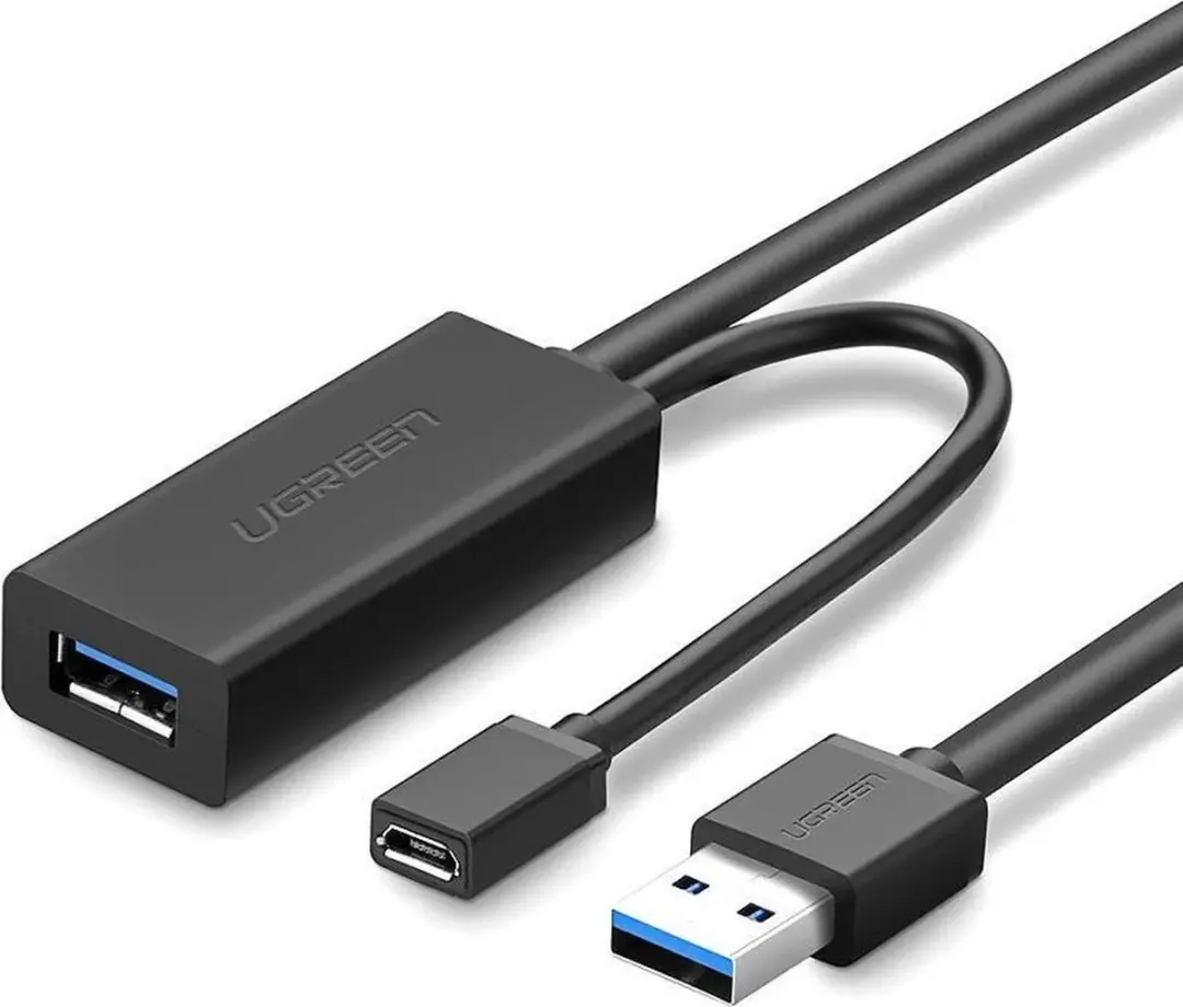 UGREEN USB 3.0 Verlengkabel 5m - Micro USB Stroomtoevoer - Zwart