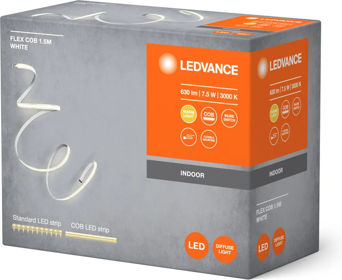 LEDVANCE FLEX COB 1.5M LED-Streifen Geel 8W 600lm - afbeelding 6 van 6