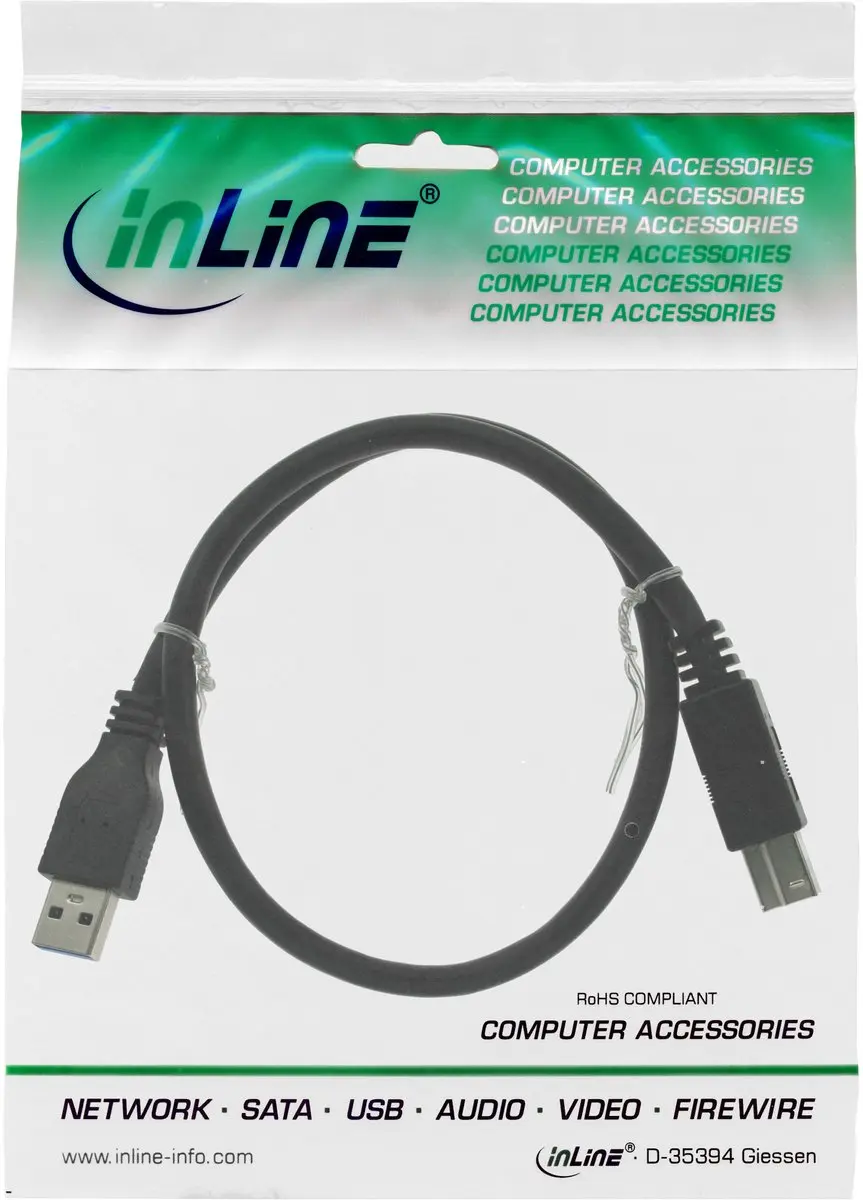 InLine 2m USB 3.0 Kabel - Zwart