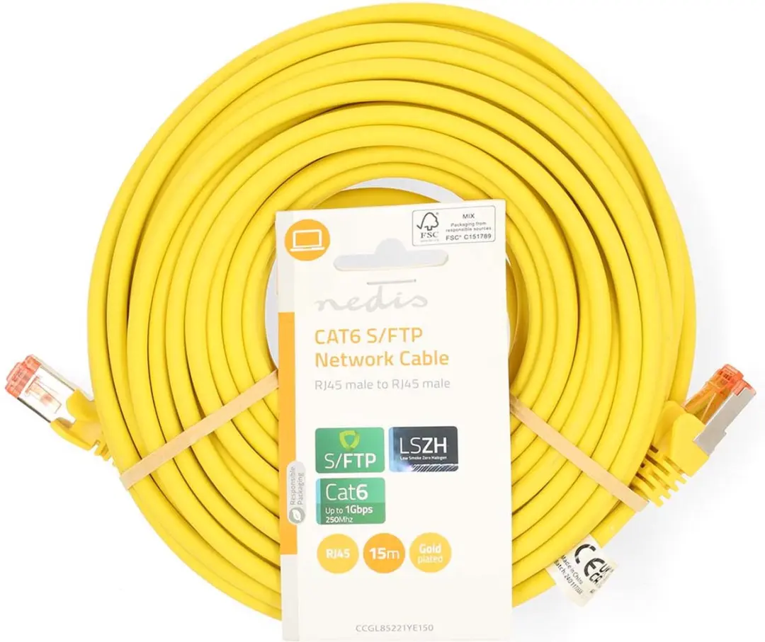 Nedis CAT6 Netwerkkabel RJ45 Male - 15m - Geel