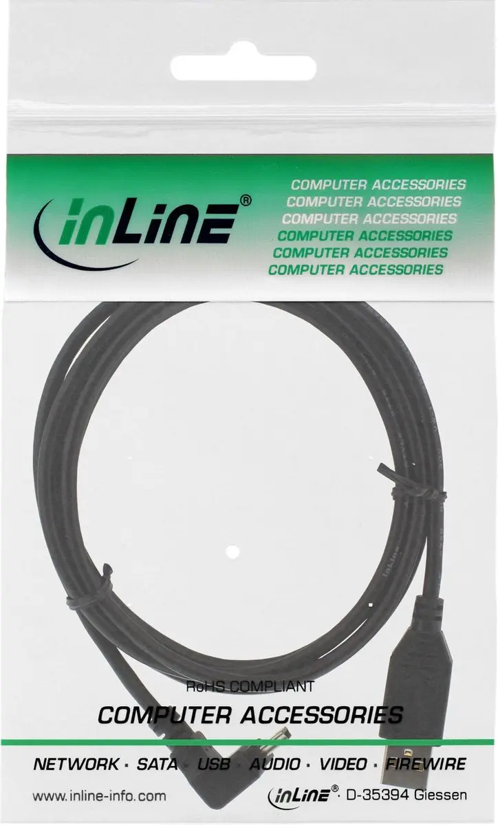 InLine USB Mini B naar USB-A Kabel - 1m - Zwart