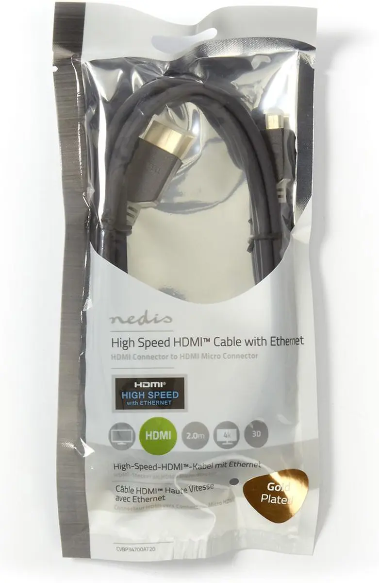 Nedis High Speed HDMI-Kabel CVBP34700AT20 - 4K@30Hz - 2m - Antraciet