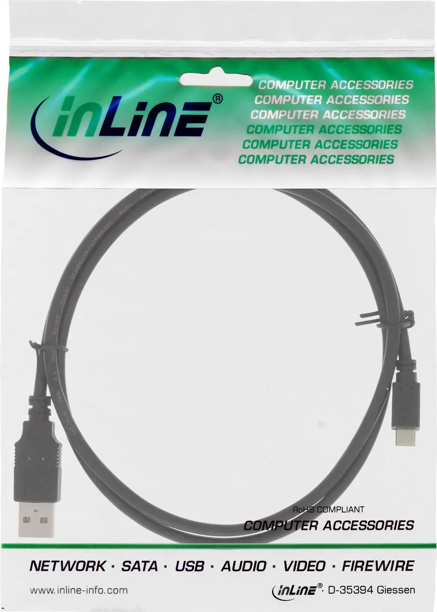 InLine Micro-USB 2.0 Kabel USB-A/Micro-B 1,8m - Zwart