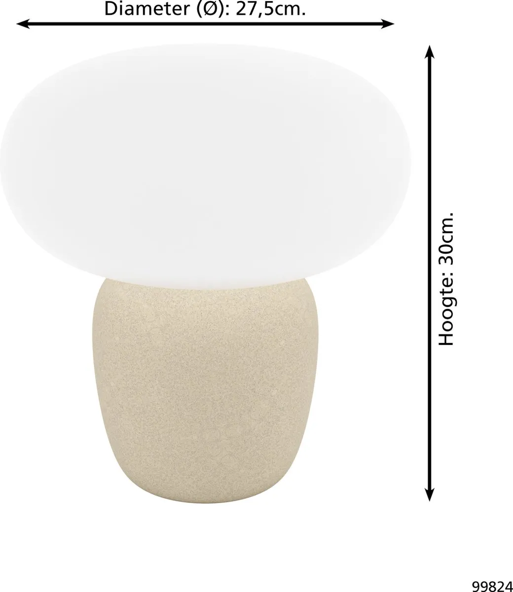 Eglo Cahuama Tafellamp E27 - 27,5 cm - Wit/Zwart