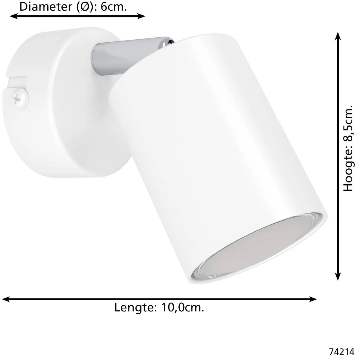 Eglo Reciso-E Spot Plafondspot GU10 - Ø6cm - Wit - Kantelbaar